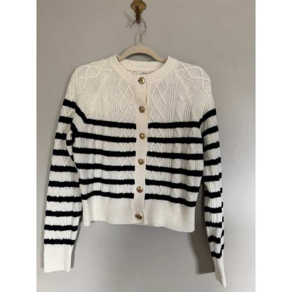 Universal Thread Striped Cardigan Sweater with Gold Buttons - Long Sleeve - Picture 1 of 2